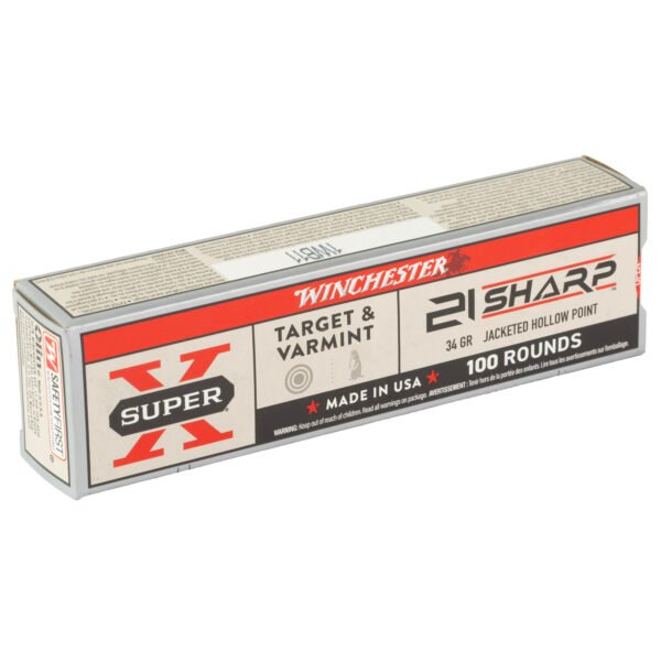 WNX21JHP_2_HR Winchester Ammunition, Target & Varmint, Super-X, 21 SHARP, 34 Grain, Lead Jacketed Hollow Point