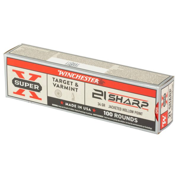 WNX21JHP_3_HR Winchester Ammunition, Target & Varmint, Super-X, 21 SHARP, 34 Grain, Lead Jacketed Hollow Point
